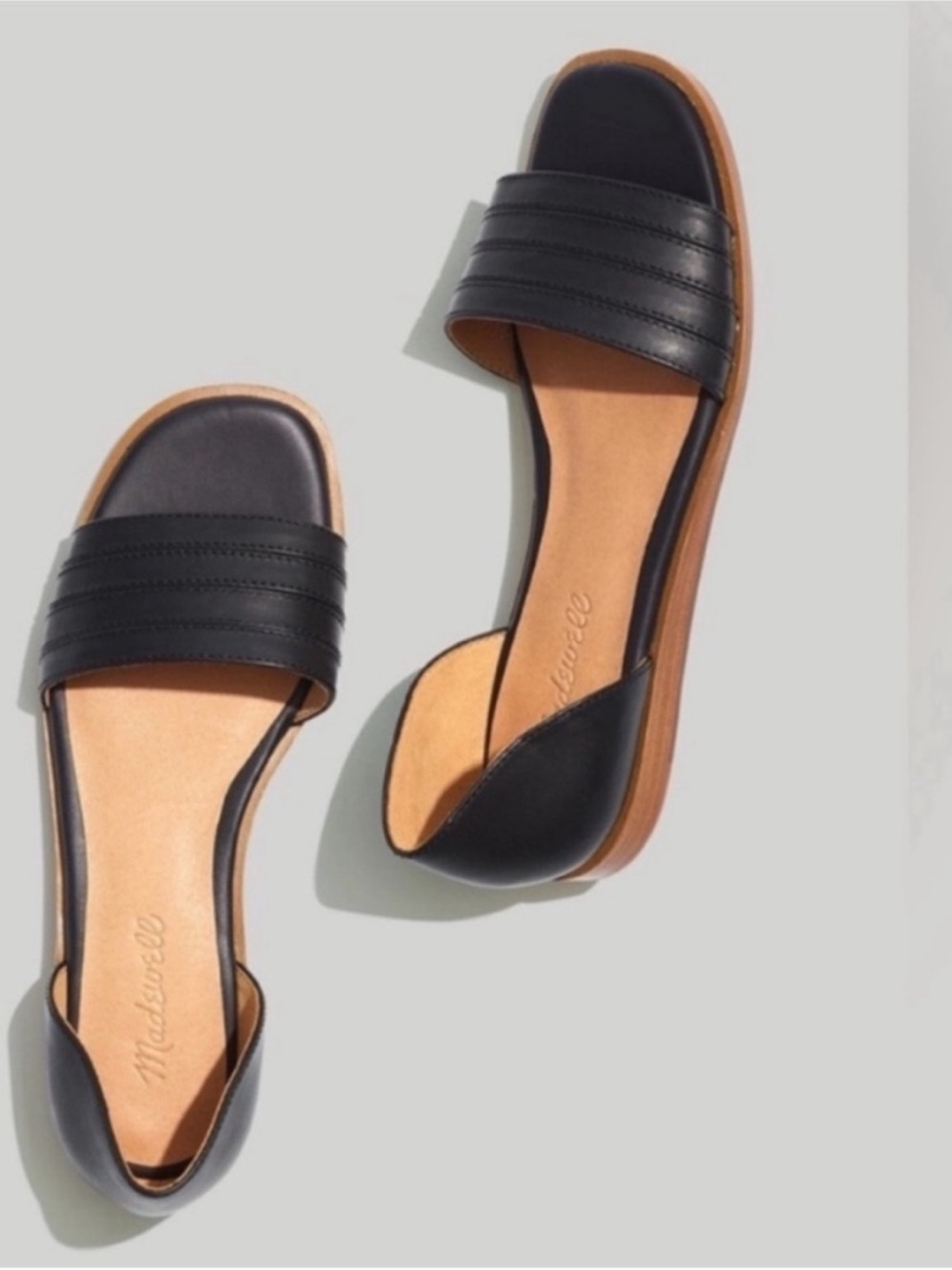Madewell 6 Shoes Flats Sandals Nelda D’Orsay Leather Flats in True Black NIB NWT